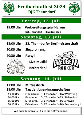 Banner Freibachtalfest Thanndorf mit Dorfmeisterschaft