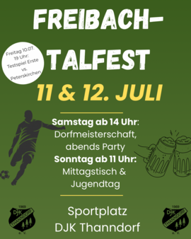 Banner Freibachtalfest Thanndorf mit Dorfmeisterschaft