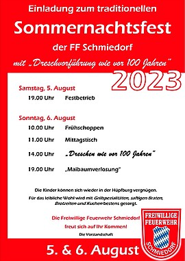 Banner Traditionelles Sommernachtsfest der FF Schmiedorf