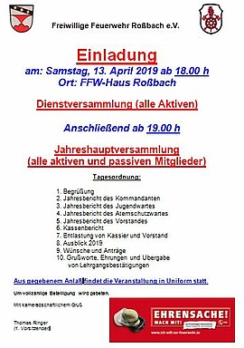 Banner Jahreshauptversammlung