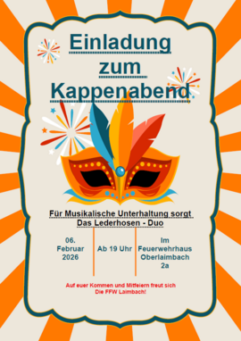 Banner Kappenabend der FFW Laimbach